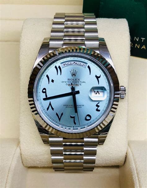 rolex day-date arabic dial for sale|Rolex Day-Date arabic dial.